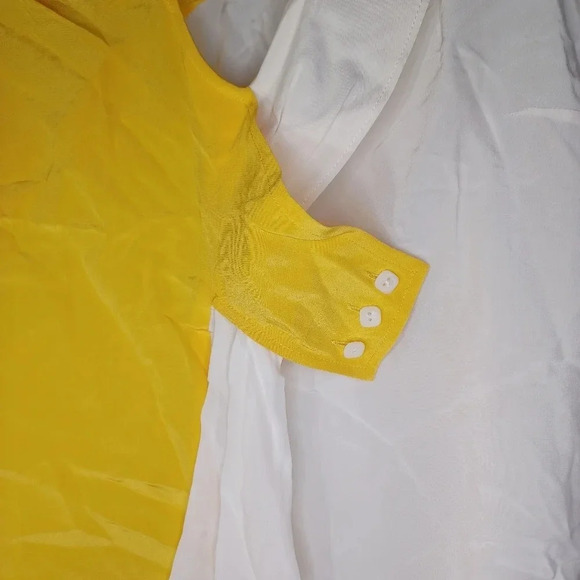 Maeve by Anthropologie 100% silk White And Yellow sleeveless shirt - Picture 4 of 8